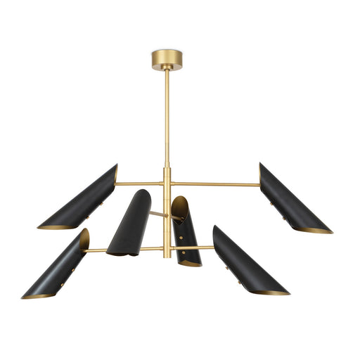 Vest Six Light Chandelier Blackened Brass