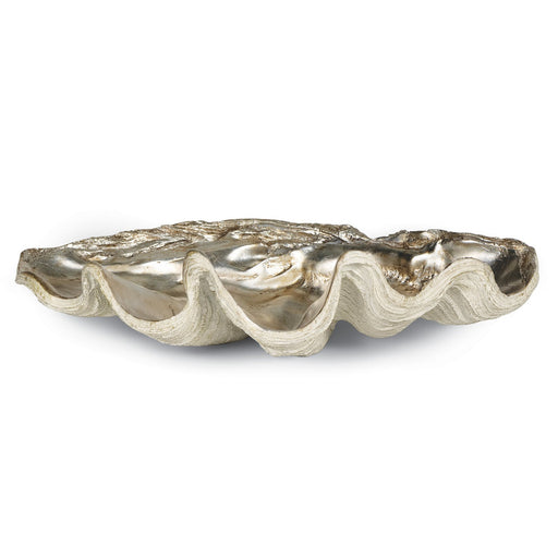 Clam Bowl Ambered Silver Leaf