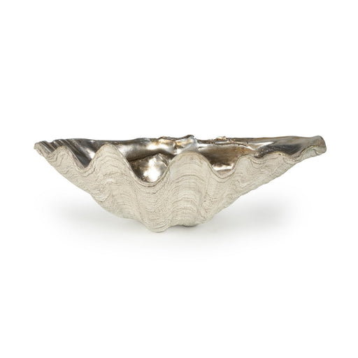 Clam Bowl Ambered Silver Leaf