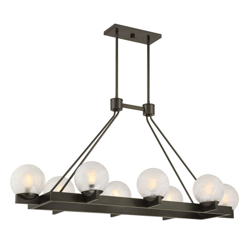 Darien Eight Light Linear Chandelier Mediterranean Bronze