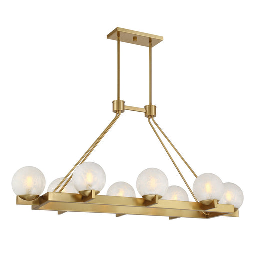 Darien Eight Light Linear Chandelier Warm Brass