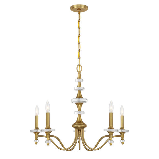 Champlain Five Light Chandelier Warm Brass