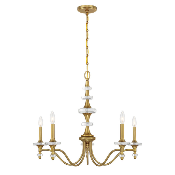 Savoy House - 1-1361-5-322 - Five Light Chandelier - Champlain - Warm Brass