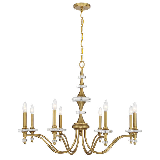 Champlain Eight Light Chandelier Warm Brass