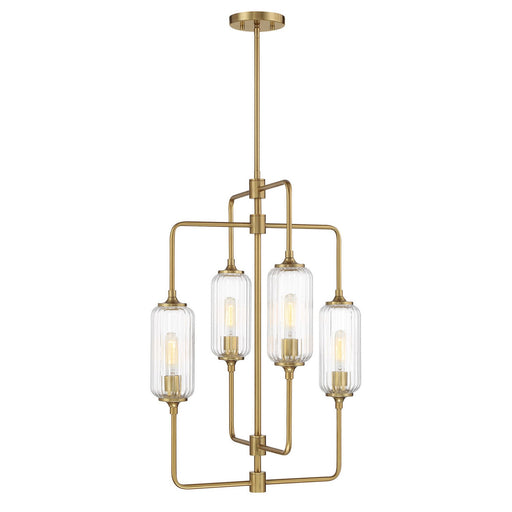Holton Four Light Chandelier Warm Brass