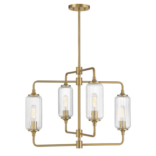 Holton Four Light Chandelier Warm Brass