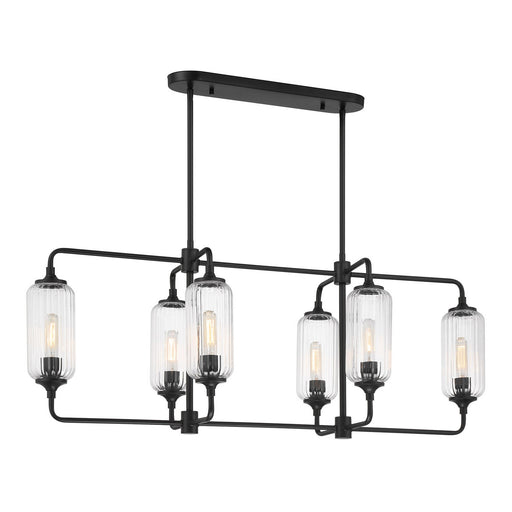 Holton Six Light Linear Chandelier Matte Black