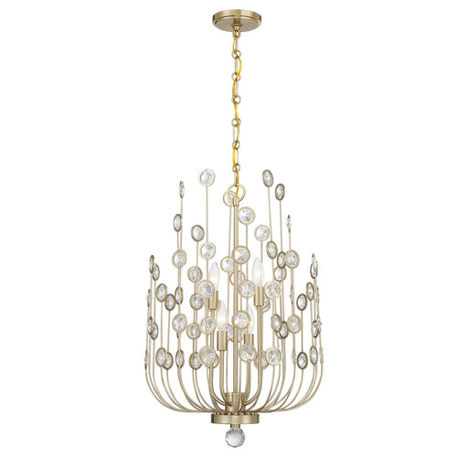 Irina Four Light Chandelier Noble Brass