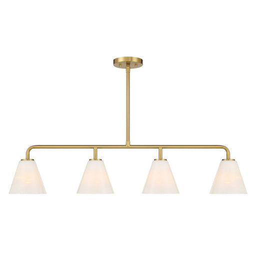 Blair Four Light Linear Chandelier Warm Brass
