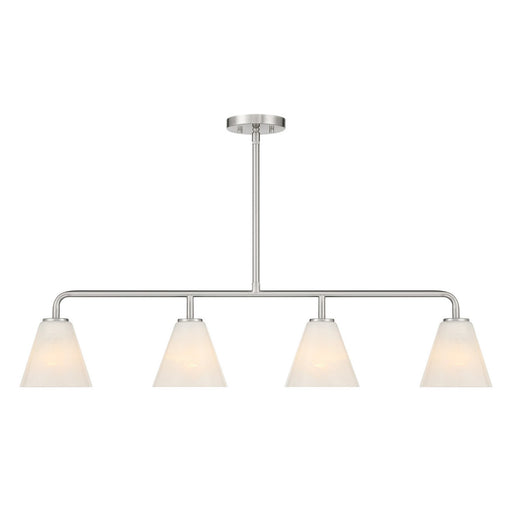 Blair Four Light Linear Chandelier Satin Nickel