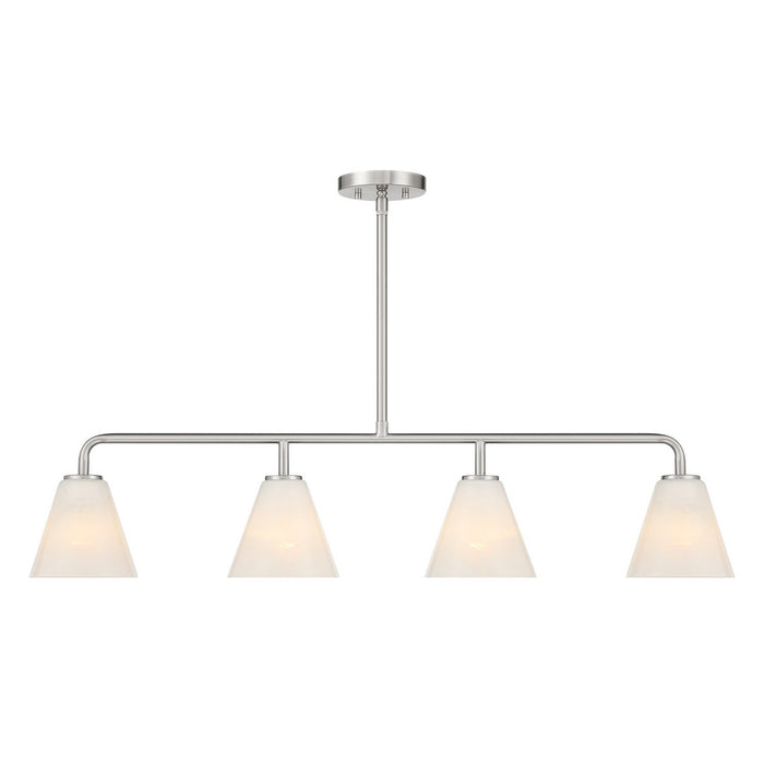 Savoy House - 1-4014-4-SN - Four Light Linear Chandelier - Blair - Satin Nickel