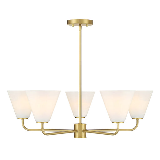Blair Five Light Chandelier Warm Brass
