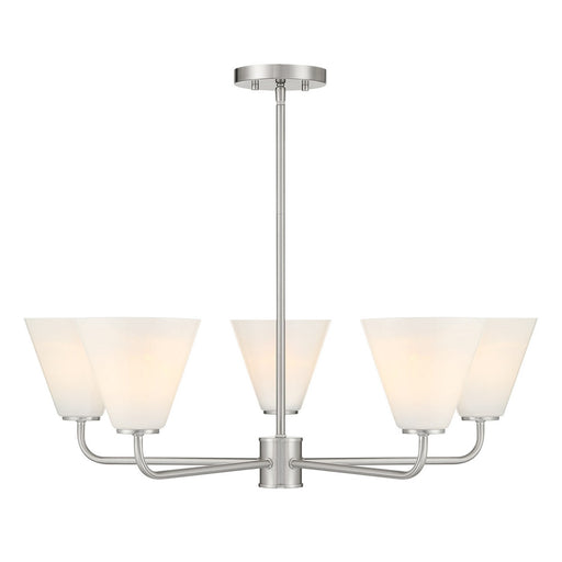 Blair Five Light Chandelier Satin Nickel