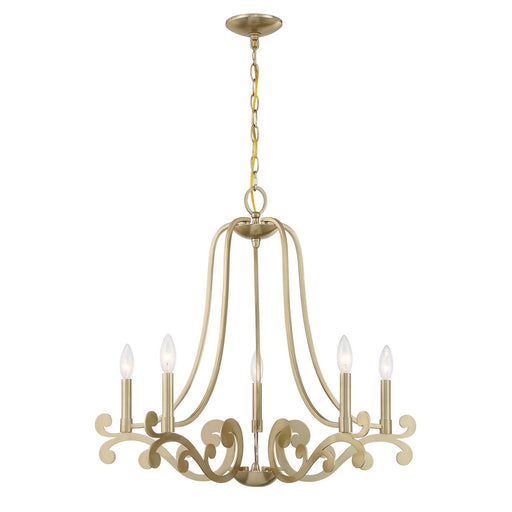 Lombard Five Light Chandelier Noble Brass