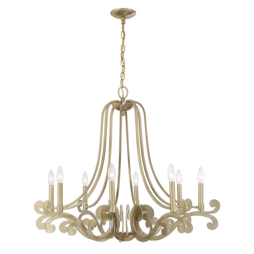 Lombard Eight Light Chandelier Noble Brass