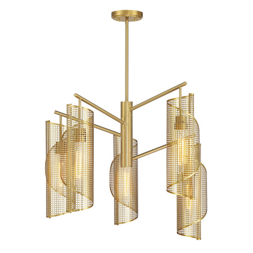 Hillbourne Five Light Chandelier Warm Brass