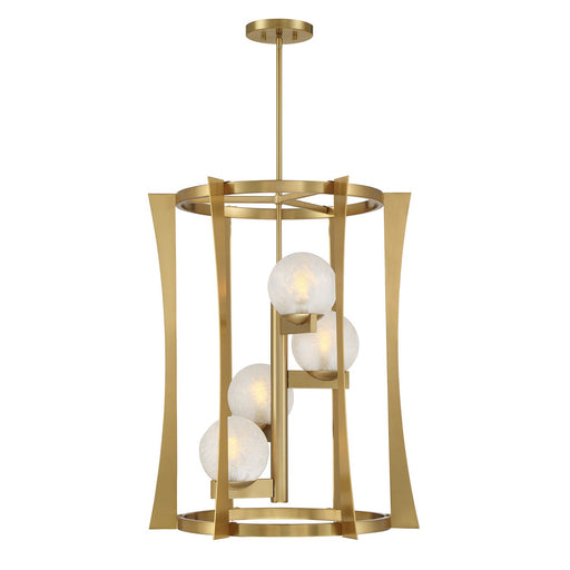 Darien Four Light Pendant Warm Brass