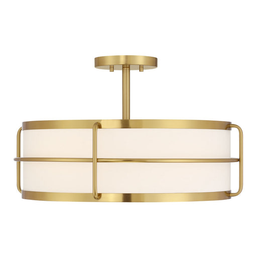 Chauncey Four Light Semi-Flush Mount Warm Brass