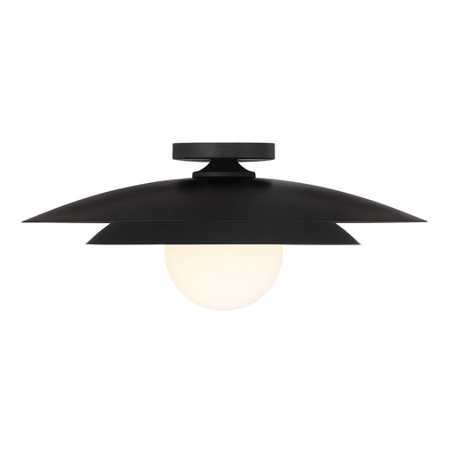 Sherrer One Light Semi-Flush Mount Matte Black