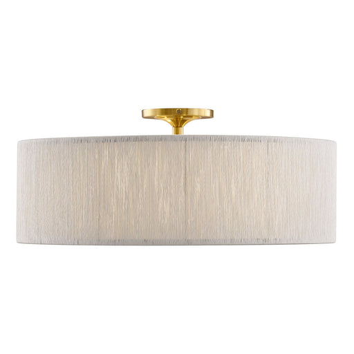 Maynard Four Light Flush Mount Warm Brass