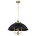Savoy House - 7-1725-4-143 - Four Light Pendant - Monterey - Matte Black and Warm Brass