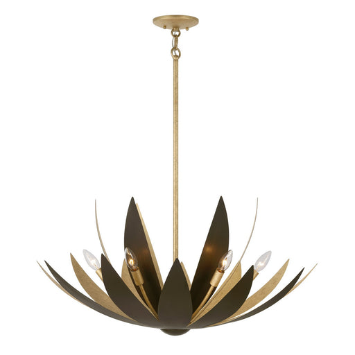Loto Six Light Pendant Centura and Burnished Gold