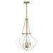 Savoy House - 7-4866-4-142 - Four Light Pendant - Mercer - White and Warm Brass