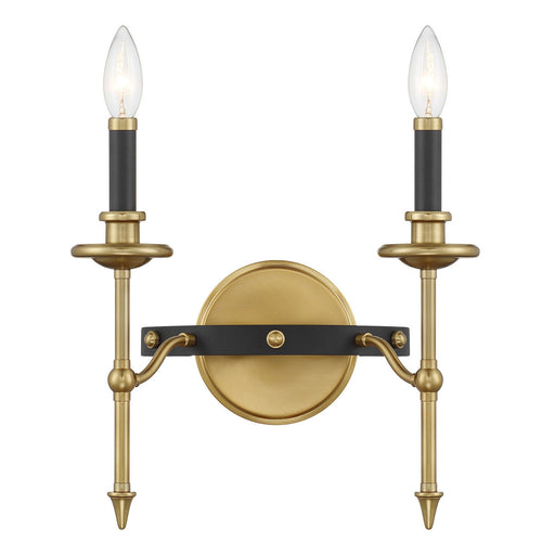 Savoy House - 9-9510-2-143 - Two Light Wall Sconce - Consulate - Matte Black and Warm Brass