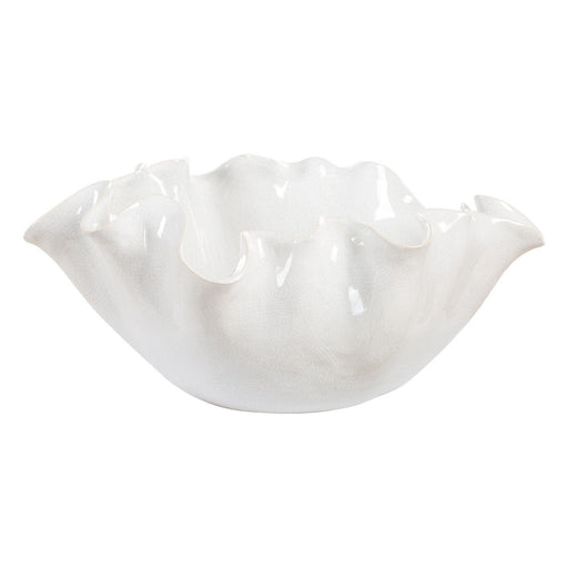 Ruffle Bloom Bowl White Glaze