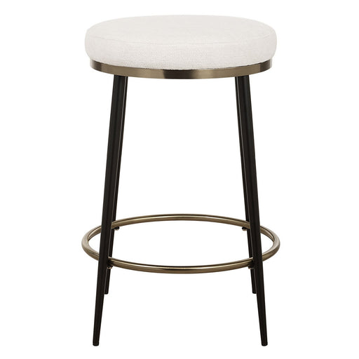 Ensemble Counter Stool Matte Black And Brushed Brass
