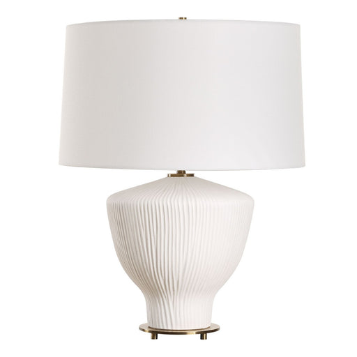 Maisie One Light Table Lamp Satin White Accented With Brass Plated
