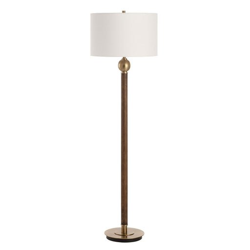 Keros One Light Floor Lamp Dark Oak Wood