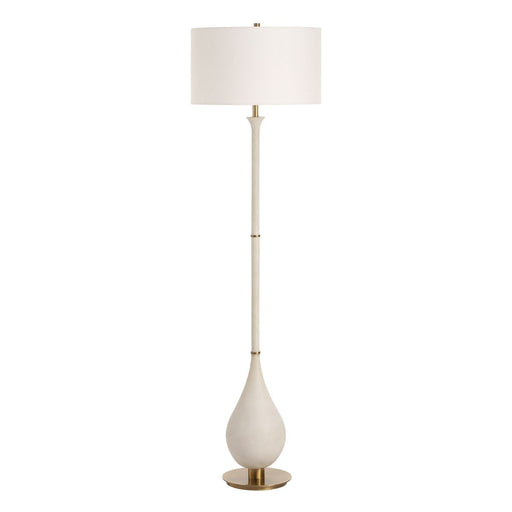 Dewdrop One Light Floor Lamp Brushed Antique Brass
