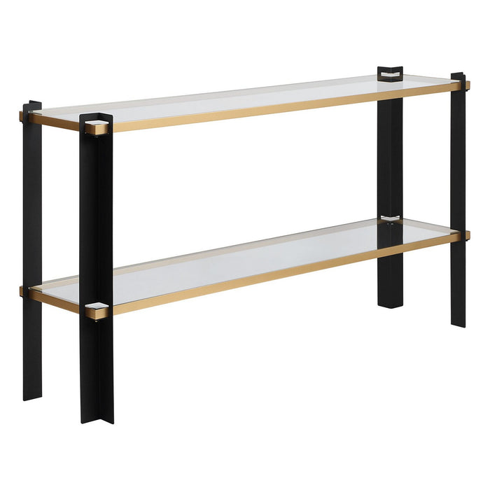 Uttermost - 50073 - Console Table - Cunene - Matte Black And Gold Leaf