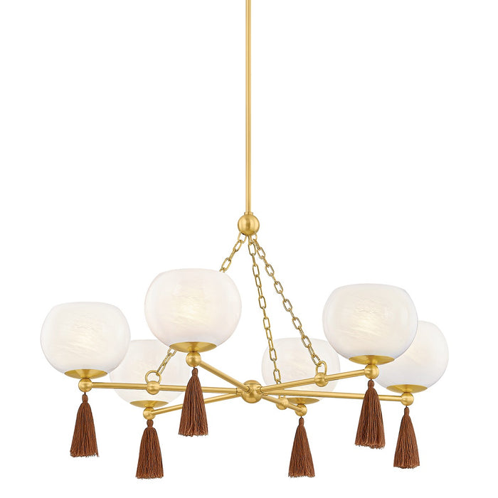 Mitzi - H1039806-AGB - Six Light Chandelier - Niya - Aged Brass