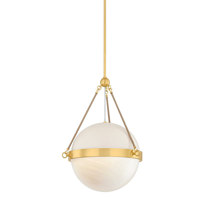 Mitzi - H1040701-AGB/SBQ - One Light Pendant - Abbie - Aged Brass/Soft Bisque