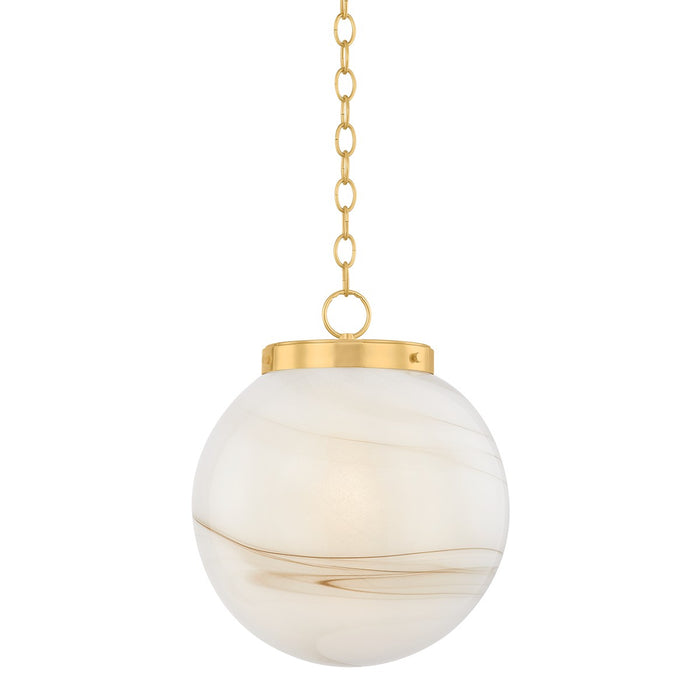 Mitzi - H989701L-AGB - One Light Pendant - Ambra - Aged Brass