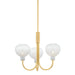 Mitzi - H990803-AGB - Three Light Chandelier - Estelle - Aged Brass