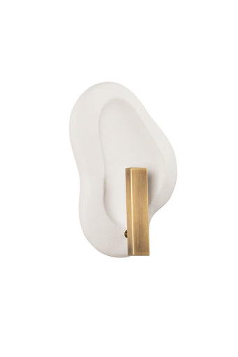 Jura LED Wall Sconce Patina Brass/Ceramic Rustic Shell