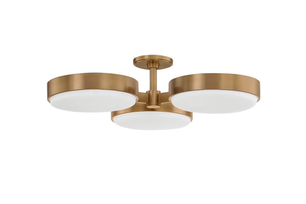 Troy Lighting - C1330-PBR - Three Light Semi Flush Mount - Rory - Patina Brass