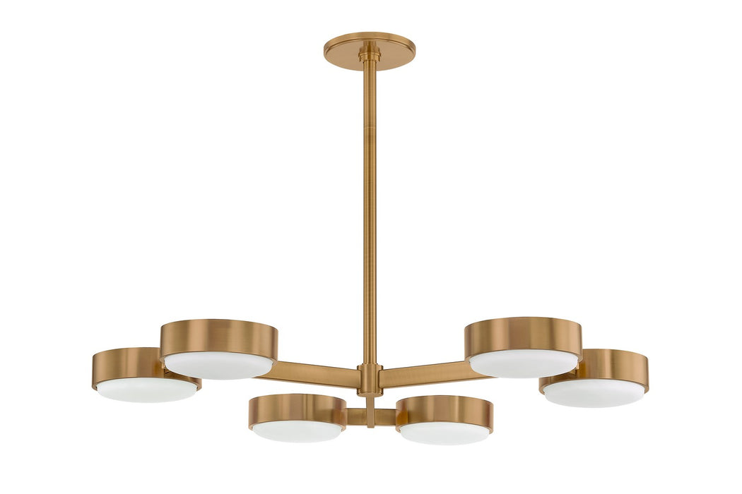 Troy Lighting - C1340-PBR - Six Light Semi Flush Mount - Rory - Patina Brass
