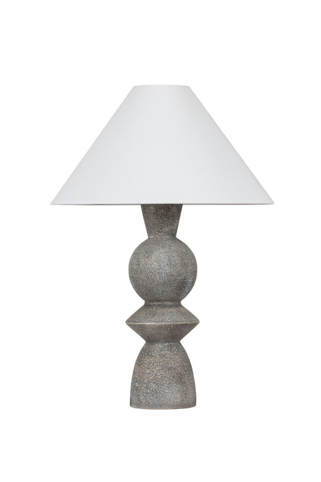 Troy Lighting - PTL2529-PBR/CLG - One Light Table Lamp - Cyrah - Patina Brass/Ceramic Lunar Grey