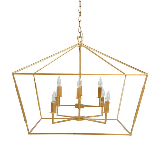 Adler Eight Light Chandelier Vintage Gold