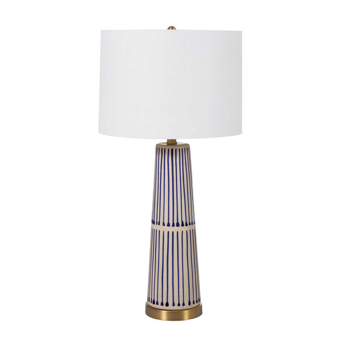 Gabby - SCH-157035 - One Light Table Lamp - Sophie - Navy and Cream Hand-Painted Ceramic/Antique Brass