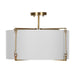 Gabby - SCH-170560 - Two Light Semi-Flush Mount - Theresa - Brass/Feather White Linen/White Acrylic