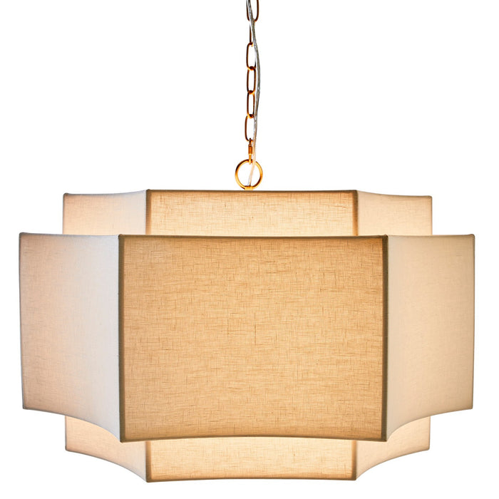 Gabby - SCH-175239 - Two Light Pendant - Hammond - Antique Gold/White Linen/Natural Alabaster