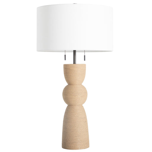 Ridley One Light Table Lamp White Linen/Natural Seagrass/Brushed Dark Bronze