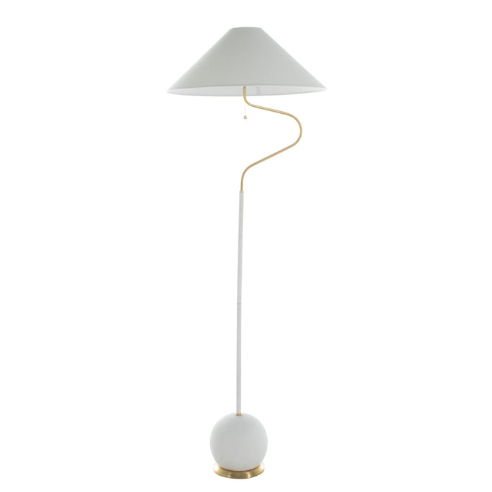 Gabby - SCH-175387 - One Light Floor Lamp - Lombard - Plaster White|Feather White Linen|Brass