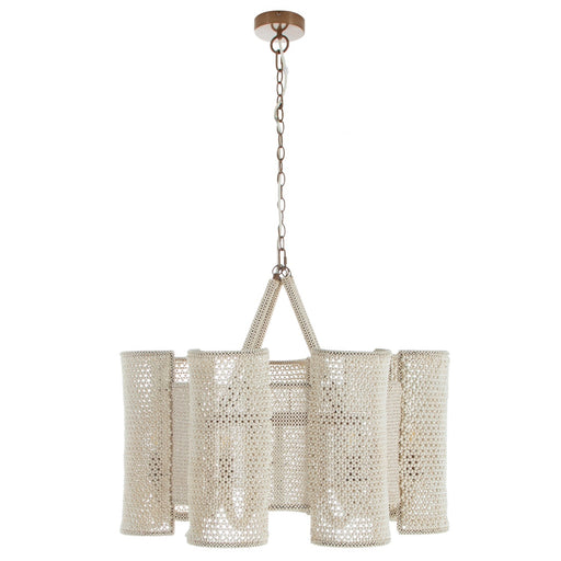 Teagan Seven Light Chandelier Winter White/Natural