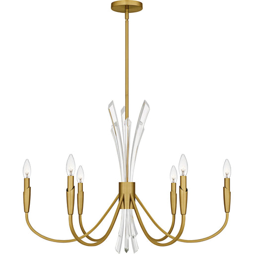 Cecily Six Light Chandelier Brushed Gold